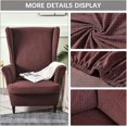 thumbnail image 3 of SHANNA Waterproof Wingback Chair Cover, Stretch Jacquard Wing Chair Slipcovers 2 Piece, Wingback Armchair Sofa Furniture Protector, Brown, 3 of 8