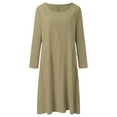 thumbnail image 4 of Sngxgn Women's A Line Midi Dress Straps V Neck Slit Party Slip Dress(Khaki,XXL), 4 of 5