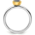 thumbnail image 2 of Sterling Silver Stackable Expressions w/Gold-plated Cr. Sapphire Ring - Ring Size 5.0, 2 of 8