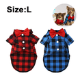 thumbnail image 2 of 2 Pack Plaid Puppy Shirt - Cute Boy Dog Clothes And Bow Tie Combo Dog Outfit For Dogs Cats Birthday Party, 2 of 5
