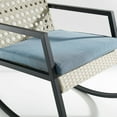 thumbnail image 2 of Manor Park Modern Patio Rattan Rocking Chair, Light Grey/Blue, 2 of 7