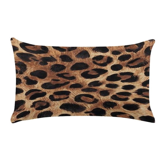 RKSupls 12x20 Inch Leopard Print Pattern Ultra Soft Short Plush Lumbar Pillow Cover Decorative Rectangle Cushion Case for Sofa Bedroom Living Room