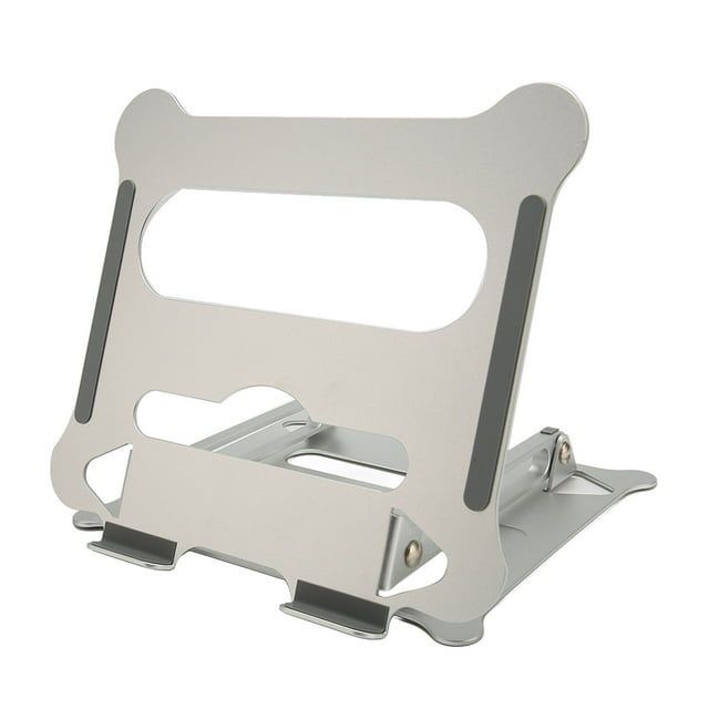Soporte para computadora portátil, escritorio portátil plateado, plegable, retráctil, elevable, ángulo ajustable, soporte para computadora de refrigeración de aleación de aluminio
