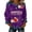 Purple, variant on MEICHEN Women's 250th Anniversary Embroidered Denim Patchwork Round Neck Sweatshirt 250th Anniversary Sweatshirt Patriotic Sweatshirt