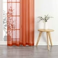 thumbnail image 5 of Woven Trends Crystal Sheer Voile Curtain Panels - Solid Rod Pocket Window Treatments with Light Filtering Sheers for Living Room, Bedroom Drapes 2-Pack Panels, 52"W x 95"L, Spice, 5 of 5