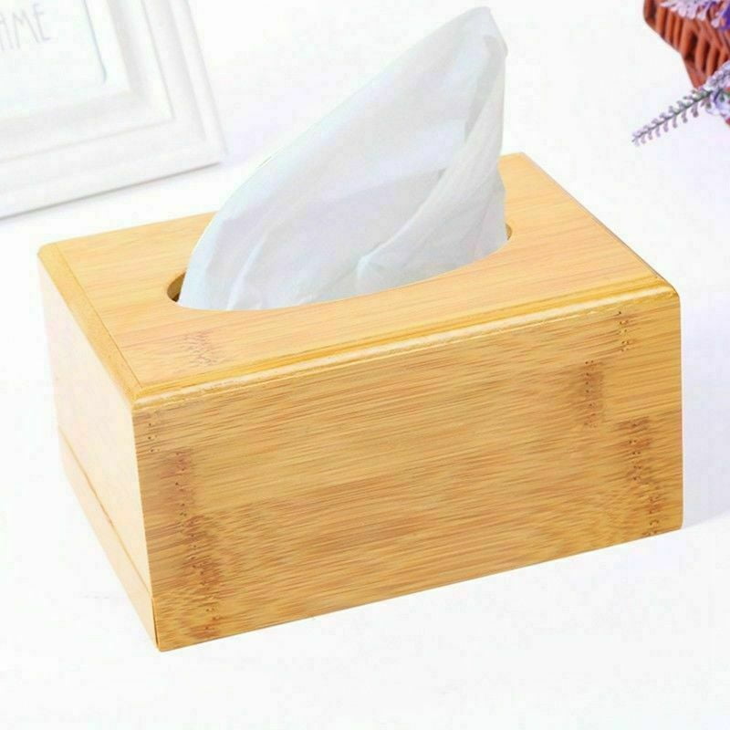 Plain Wooden Tissue Box Cover Wood Holder Car Home Paper Storage Trendy SELL