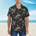 thumbnail image 4 of Daiia Vintage Moon with Plants and Fox Hawaiian Shirt for Men Gentle Cotton Regular Short Sleeve Casual-Medium, 4 of 9