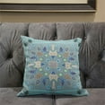 thumbnail image 4 of Amrita Sen Designs  20 x 20 in. Paisley Leaf Geo Duo Broadcloth Indoor & Outdoor Blown & Closed Pillow - Light Grey, Blue & Yellow, 4 of 6