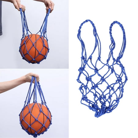 Worgeous Basketball Carrying Nets Secure Closure Nylon Blue 6Pcs