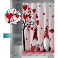 thumbnail image 4 of Valentine''s Day Shower Curtain Gnomes Love Heart Shower Curtains for Bathroom Decor Lover Bird Bath Curtains Sets with Hooks for Valentines Day Home Decor Waterproof Standard Size 72 x 72, 4 of 6