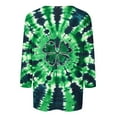 thumbnail image 5 of Xuyuer St. Patrick's Day Graphic Tee - Ladies' Relaxed Fit Crew Neck 3/4 Sleeve Top for Irish Festival Outings, Pub Crawl Events, Luck-Themed Casual Wear & Shamrock Print Street Style, 5 of 5