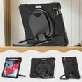 thumbnail image 3 of For iPad Pro 11 inch 2022/2021/2020/2018 Case, 360 Rotatable Handle Stand, Shoulder Strap, Drop-Proof Design, Black, 3 of 7