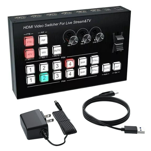 ARCADORA HD Video Switcher for Live Streaming, Supports 4K Input & 1080P Output, Ideal for Event Production