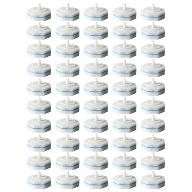 50 Cabezales de Esponja de Limpieza para Inodoro, Cepillo Desechable para Inodoro, Esponja Bicapa, Recambios de Cepillo para Inodoro, Recambios de Varilla de Limpieza