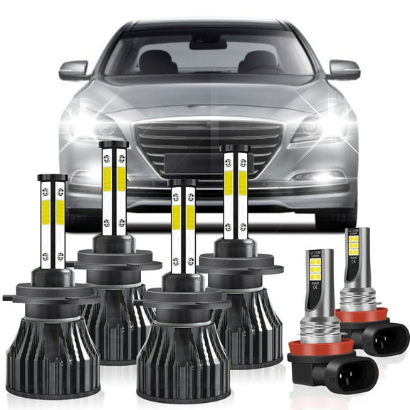 For Hyundai Genesis Coupe 2013-2016 LED Headlight Bulbs Kit Hi/Lo Beam Fog Light