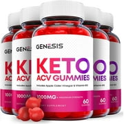 (5 Pack) Genesis Keto ACV Gummies - Supplement for Weight Loss - Energy & Focus Boosting Dietary Supplements for Weight Management & Metabolism - Fat Burn - 300 Gummies
