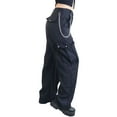 thumbnail image 6 of Liacowi Women Juniors Casual Baggy Cargo Pants Wide Leg Trousers Loose Oversized Hippie Punk Sweatpants Joggers Streetwear (without chain), 6 of 9