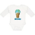 thumbnail image 3 of Inktastic Keep It Cool Melting Earth Ice Cream Cone Boys or Girls Long Sleeve Baby Bodysuit, 3 of 5
