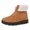 Brown, variant on Women Lace up Ankle Snow Boots Plush Cuff Lined Suede Booties Non Slip Chunky Lug Sole Thermal Outdoor Winter Fashion Footwear Size 6.5