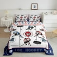 thumbnail image 2 of jejeloiu Hockey Sport Lovers Bedding Comforter Set,Boys Ball Game Twin Comforter Sets,White Blue Bedding Set For Girls Boys,Ultra Soft Home Decor Reversible,2pcs, 2 of 8