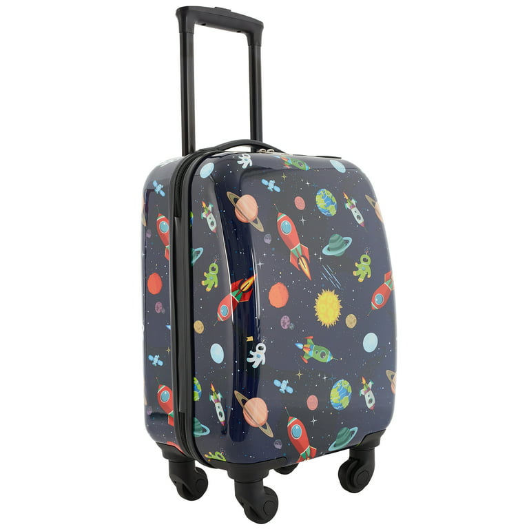 Travelers Club 5-Piece Kid's Hard Side Luggage Travel Set with 18 Spinner Rolling Carry-on- Space