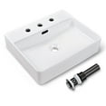 thumbnail image 1 of Aquaterior 20" Rectangle Bathroom Vessel Sink White Procelain Above Counter Ceramic Basin, 1 of 11
