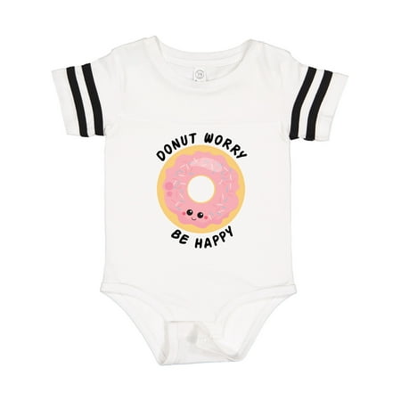 

Inktastic Donut Worry Be Happy Pink Sprinkle Donut` Gift Baby Boy or Baby Girl Bodysuit
