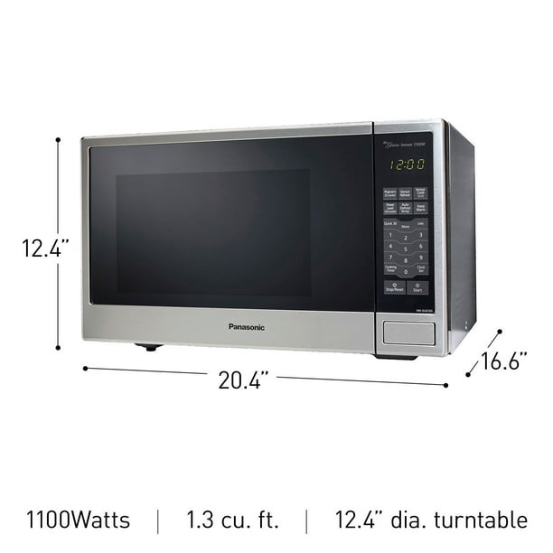 Panasonic - SASA です Panasonic Silver Countertop Microwave Oven, 1.3 cu. ft