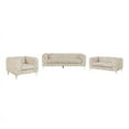 thumbnail image 2 of RN Furnishings 3- Piece Button Tufted Velvet Fabric Sofa Set -Beige, 2 of 8