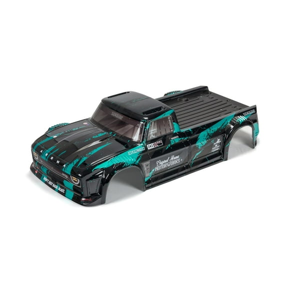 ARRMA INFRACTION 4X4 3S BLX Finished Body Black/Teal ARA414008 Car/Truck  Bodies wings & Decals