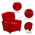 thumbnail image 4 of Flash Furniture Chandler Contemporary Red Microfiber Kids Recliner with Cup Holder, 4 of 14
