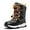 Grey/Orang, variant on HOBIBEAR Kids Snow Boots Boys Girls Mid Calf Waterproof Warm Faux Fur Lined Insulated Winter Boots(Toddler/Little Kid/Big Kid)