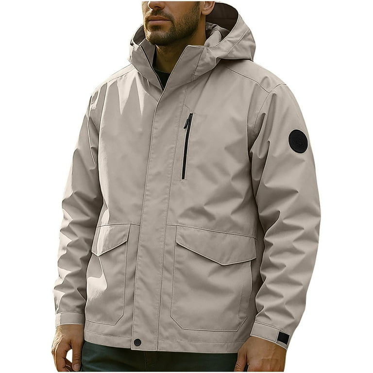 RKSTN Men's Jacket Zipper Work Jacket Mens Long Sleeve Casual