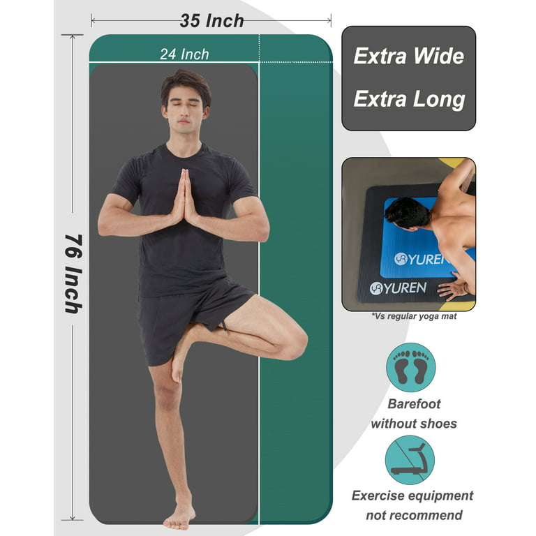  YUREN Large Yoga Mat Thick 1/2 Inch Exercise Mat