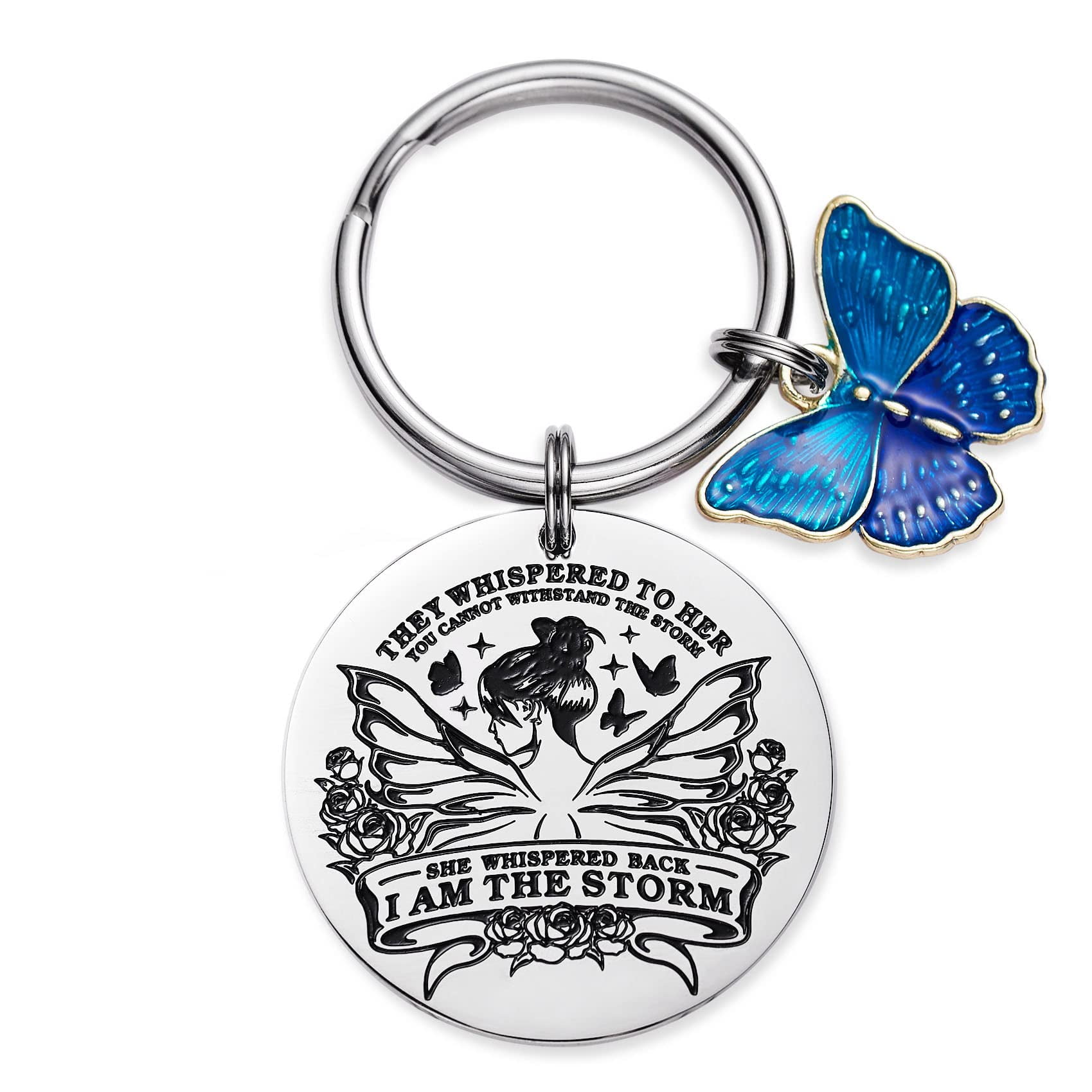 Inspirational Gifts for Women Butterfly Keychain They Whispered to Her
