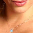 thumbnail image 4 of Clara Pucci 18K Rose Solid Hypoallergenic Gold 2.5Ct Natural Swiss Blue Topaz Princess Cut Solitaire Designer Necklace Pendant For December, 4 of 6