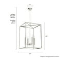 thumbnail image 5 of Hunter - Sunjai 4-light Brushed Nickel, Medium Size Pendant Light, Dimmable, Formal Style, Rectangle Shaped, for Bedrooms, Dining, Living Rooms - 19989, 5 of 6