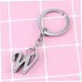 thumbnail image 3 of Pretyzoom initial keychain charm letter W shape silver 1Set for gifting friends family and keychain use, 3 of 8