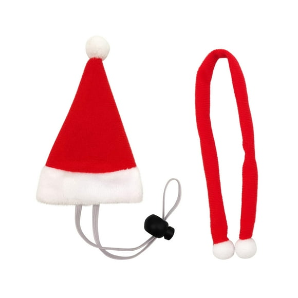 TIMIFIS Christmas Cat Pet Supplies Christmas Hat With Elastic Lock Red Green Small Hat Scarf Red White Red Green BibFall/Winter