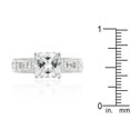 thumbnail image 3 of Precious Stars Silvertone Princess and Baguette-Cut Cubic Zirconia Engagement Ring, 3 of 4