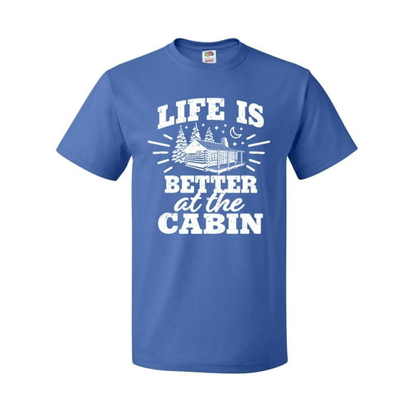 Inktastic Life is Better at the Cabin with Trees and Moon T-Shirt