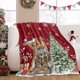 thumbnail image 1 of Manta de franela súper suave de lujo con diseño de Papá Noel y gato, ideal para la cama, con flores, hojas de sequoia y frutos rojos, cubierta de lana para sofá, 127 cm x 152,4 cm, 1 of 5