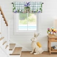thumbnail image 6 of Valance for Windows,Spring Easter Bunnies Valances Curtain Rod Pocket Valance for Kitchen Bedroom Living Room Bathroom,Country Flowers Blue Plaid Short Curtains Window Treatment 42x12in, 6 of 9
