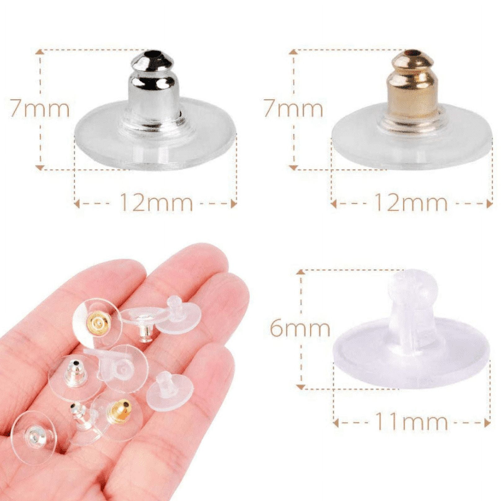 Diamond Stud Earrings, Super-Comfort 14K Yellow Gold Silicone  Hypoallergenic Earring Clutches