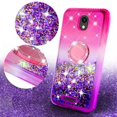 thumbnail image 4 of Tracfone Alcatel TCL A1 A501DL Case, Ring Kickstand Liquid Glitter Shock Proof Bling Cute Girls Women Phone Case - Hot Pink/Purple, 4 of 5