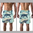 thumbnail image 3 of luoweisi Men's Beach Shorts Quick Dry Swim Trunks with Mesh Lining Whale 2XL, 3 of 5