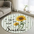thumbnail image 2 of Round Rugs 3 Ft, Sunflowers Farmhouse Non Slip Area Rugs for Kitchen Bedroom Entryway, Sage Green Plaid Pastoral Rustic Washable Carpet Runner Rug Floor Mats for Bedroom Home Decor, 2 of 9