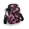 thumbnail image 3 of HELLHERO Cherry Blossom Pattern 2 Zippers Double Layer Cross Body Purse Polyester for Women, 3 of 7
