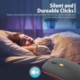 thumbnail image 3 of LED Wireless Mouse, Rechargeable Slim Silent Mouse 2.4G Portable Mobile Optical Office Mouse with USB Receiver, 3 Adjustable DPI for Notebook, PC, Laptop, Computer, MacBook (Black), 3 of 6