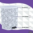 thumbnail image 4 of Superio Plastic Step-On Trash Can, Lace Design, 12 Qt. (White), 4 of 4